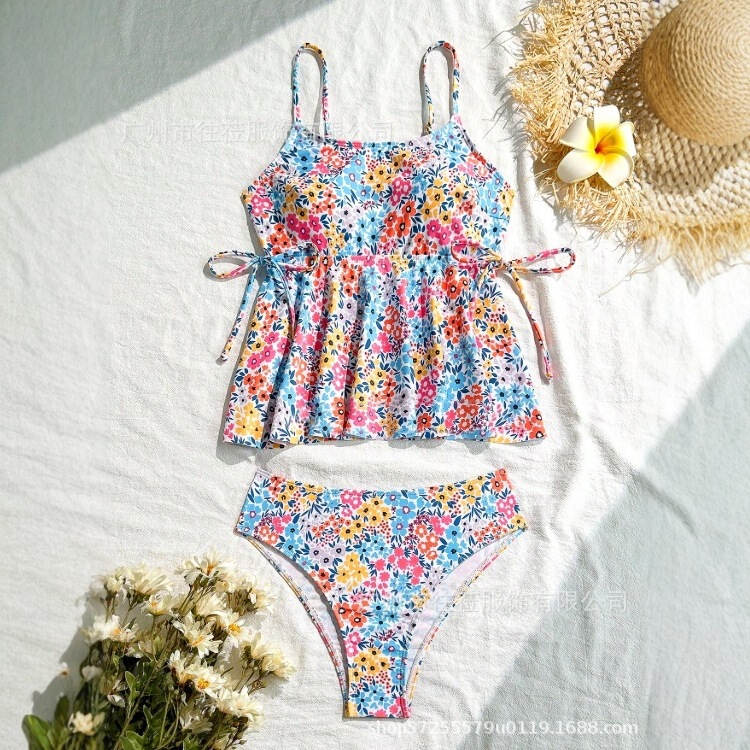 2025 New Women's High-Elastic Sweet Small Floral Print Vacation Pool Party Vest-Style Swimsuit 2025 New Women's High-Elastic Sweet Small Floral Print Vacation Pool Party Vest-Style Swimsuit