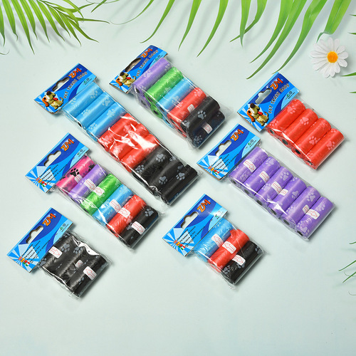 Pet waste bag factory wholesale continuous roll printed handy bags disposable poop bags dog cleaning waste bags