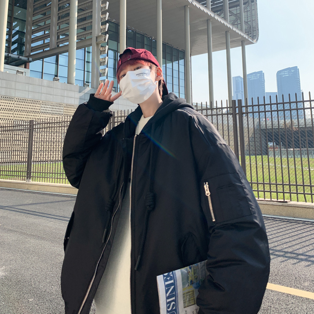 Chaqueta de piloto de algodón acolchado chaqueta de invierno de los hombres American High Street ejército verde dos Chaqueta de algodón engrosada uniforme de béisbol de la motocicleta de los hombres