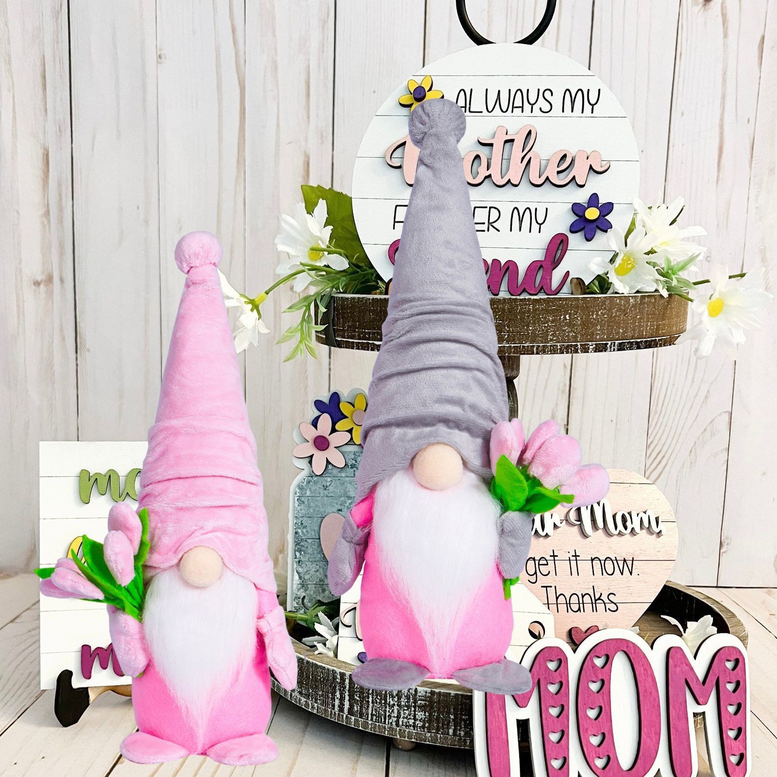 Tulipanas transfronterizas Rudolph Día de la Madre Muñeca Día de San Valentín Madre Regalo de cumpleaños Decoración de ventanas en el hogar