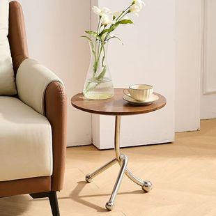Medieval Style Stainless Steel Living Room Small Round Table Cafe Milk Tea Shop Creative Small Table Balcony Leisure Small Tea Table