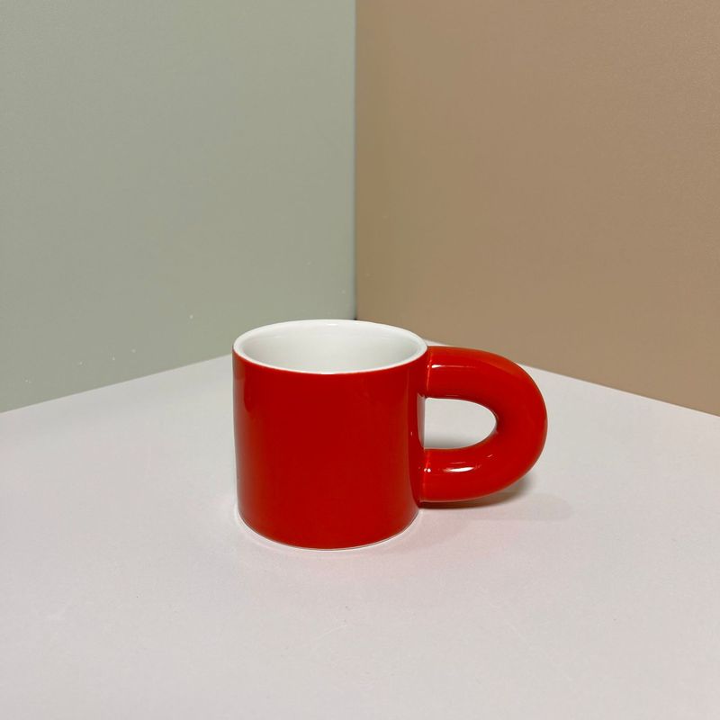 クリエイティブカップ大耳ハンドルクリエイティブセラミックコーヒーカップ北欧マット高颜値印刷ロゴ印字|undefined