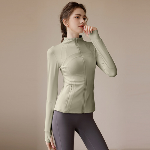 LULU Yoga Top Long Sleeve Women's Autumn/Winter Collar Exercise Riding Jacket Slim Pilates Fitness Clothing
