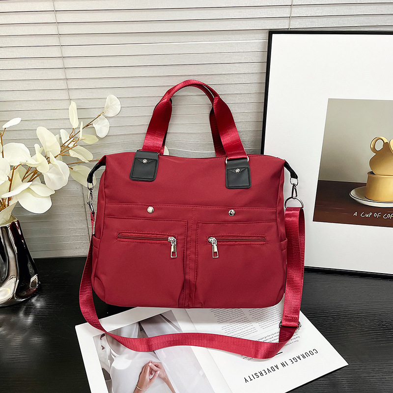 large capacity casual handbag lightweight waterproof nylon cloth bag fashion lady commuter hand-carrying bag female fashionable bag