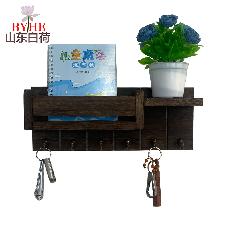 Amazon sala de estar colgante de madera pared colgante de pared estante de almacenamiento colgante de llaves de puerta de entrada marco de madera
