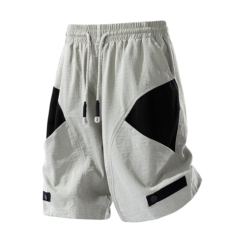 Summer New Men's Casual Pants Color-Blocked Five-Point Pants Trendy Brand Sports Slimming Plus Size Shorts Men's Beach Pants