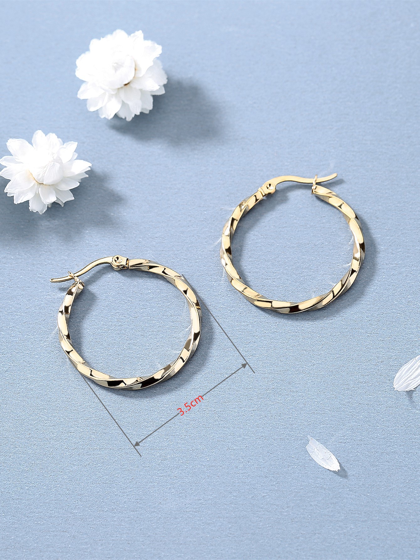 Simple Style Circle Stainless Steel Plating Earrings 1 Pair