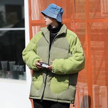 美式羊羔绒学生立领棉衣外套男潮牌加厚保暖面包服百搭个性棉袄冬