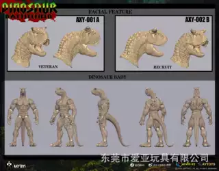 AXYTOYS新款产品恐龙战场部落首领牛龙白色新款产品