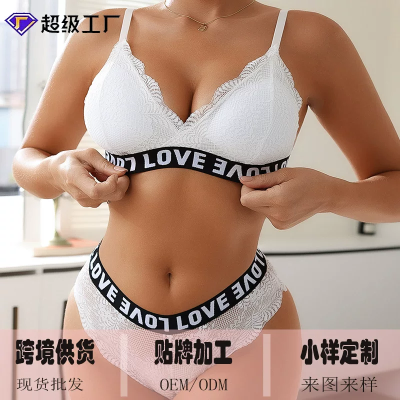 Тонкий sexy бюстгальтер, комплект, топ с чашками, нижнее белье, штаны, (торговля через границу), европейский стиль, французский стиль, Aliexpress