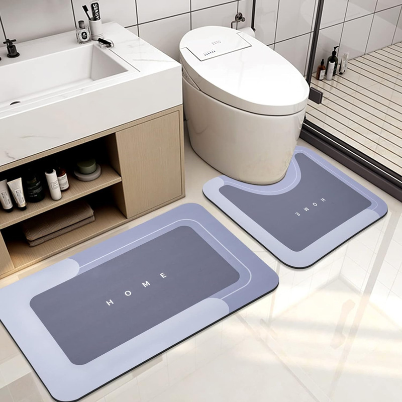 クロスボーダーシンプルな珪藻泥フロアマット浴室浴室吸水速乾滑り止め防汚フットマットトイレセットカーペット|undefined