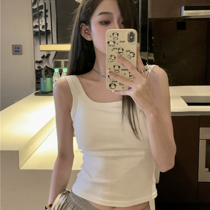 Sexy Pure Lust Style Versatile Vest for Women with Pads, Slimming, Covering Breasts, Niche Inner Wear and Outer Wear