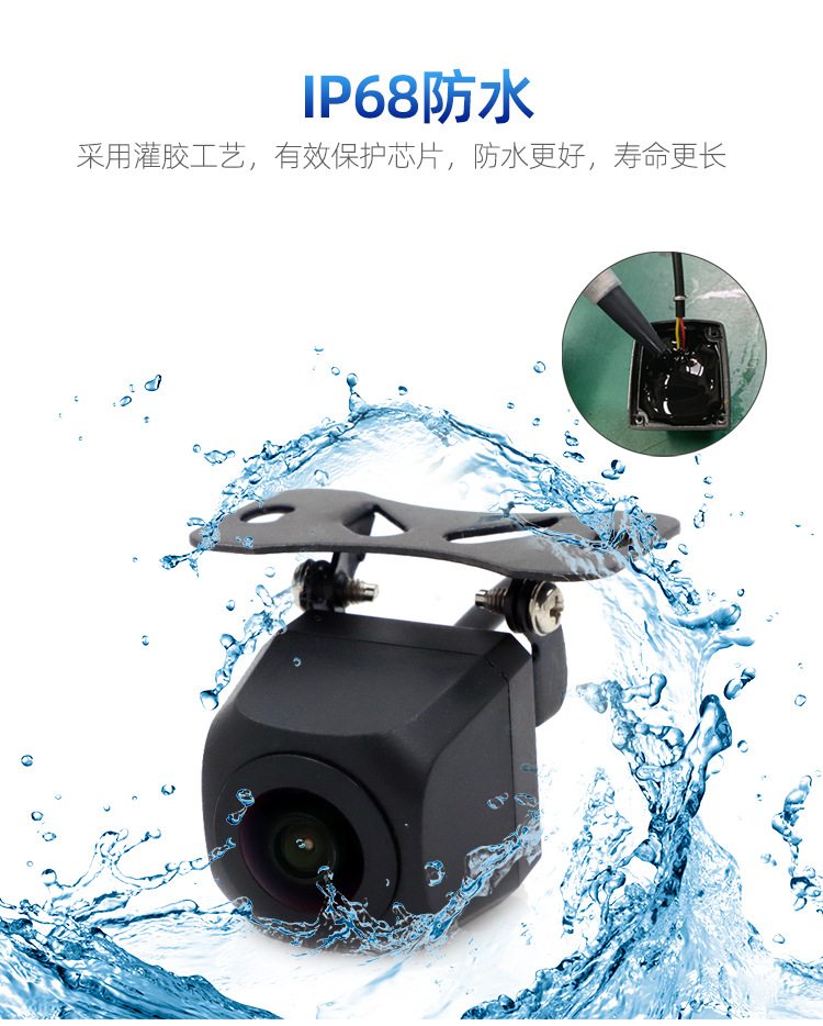 Universal Car Rearview External Reversing Camera with Wide-Angle High-Definition Night Vision Ahd 720P Fisheye Reverse Camera