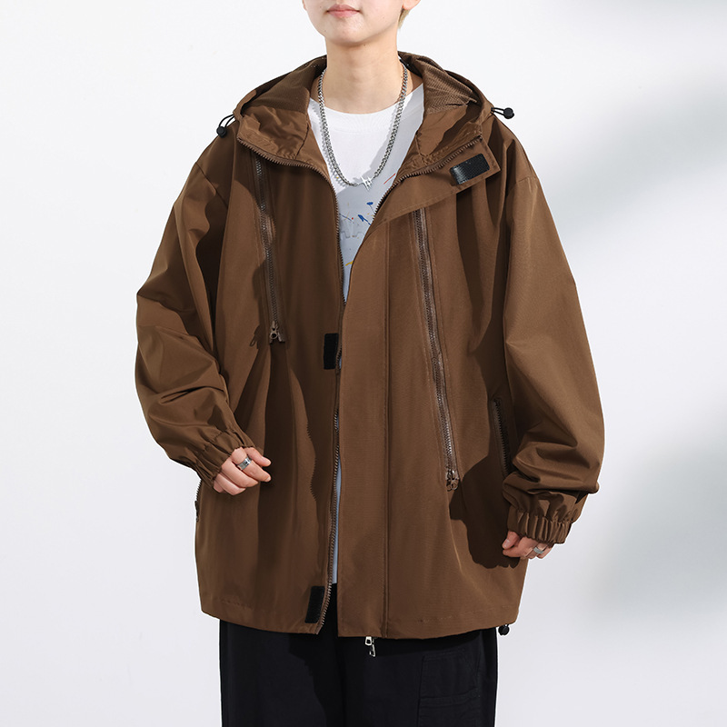 2025 pareja de ocio transfronterizo chaqueta de montaña otoño y invierno nuevo comercio exterior encapuchado juvenil ropa de asalto deportiva impermeable