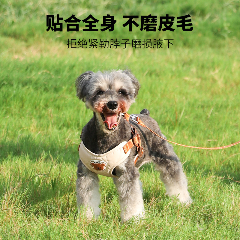 Chaleco tipo cuerda de tracción para perros pequeños Teddy Bear Chest Strap para cachorros paseando cuerda para perros collar de cadena