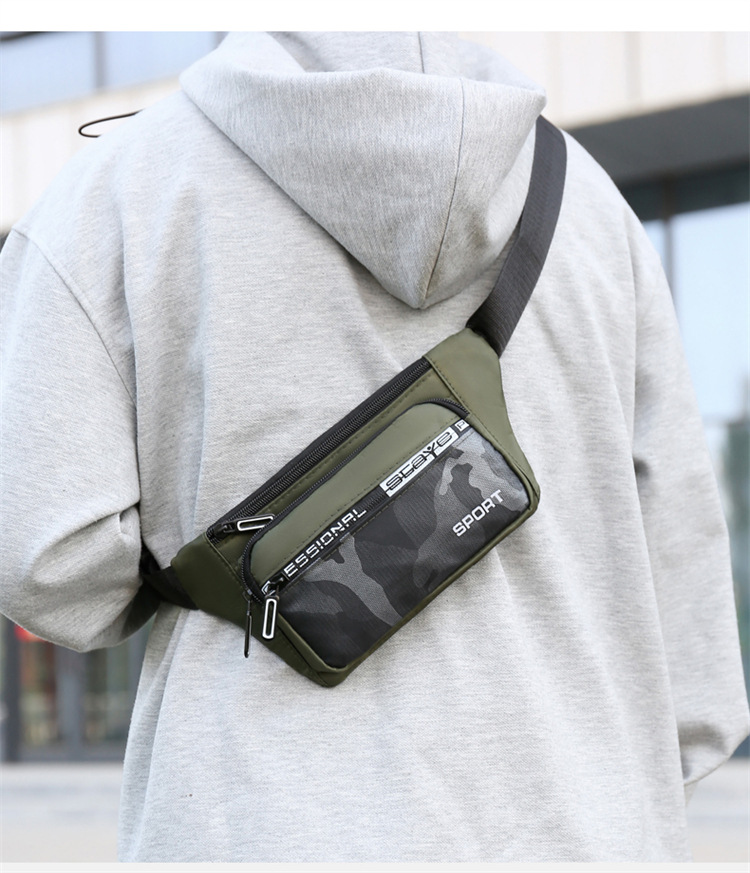 Crossbody bag, men's waist bag, ins trendy Japanese men's single-shoulder bag, 2024 new men's bag, Oxford fabric mobile phone chest bag undefined