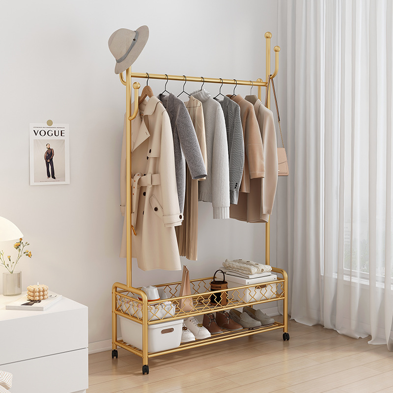 Bedroom Clothes Hanger Coat Rack Accessible Luxury Bedside Removable Accessible Luxury Coat Rack Bedside Storage Rack Mobile Clothes Hanger
