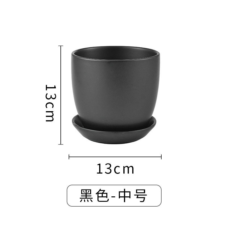 ↤ ↤ ↤ 화분 중간 사이즈, 검정색, 원형