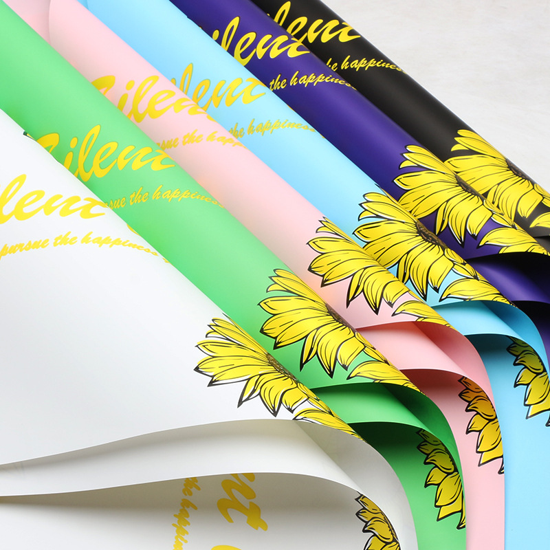 Papel de regalo con diseño de girasoles, papel de regalo floral estilo inglés, papel de regalo con girasoles, papel de regalo para flores frescas, papel con textura de plumas, materiales de papel de regalo floral.