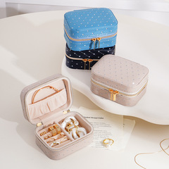 Cross-border creative mini jewelry box PU leather portable travel jewelry organizer ring bracelet accessory storage box
