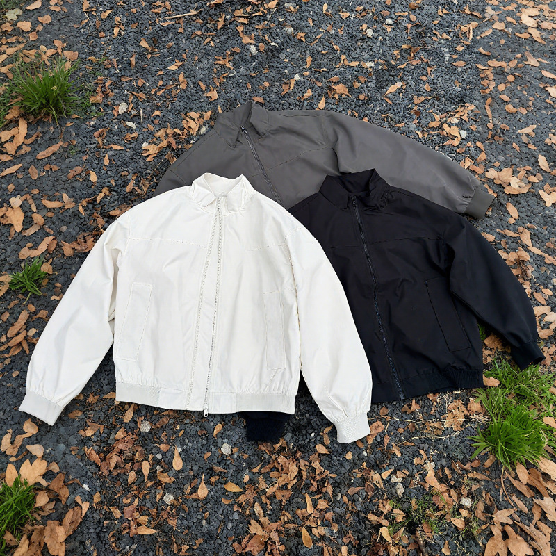 美式工装飞行夹克男春秋廓形立领廓形棒球服成熟稳重男装短款外套|undefined