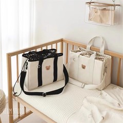 Korean Instagram Mommy Bag Large Capacity Bear Handbag 2023 New Lightweight Storage Mom Baby Bag