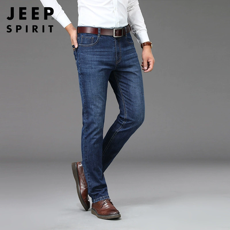 Демисезонные модные джинсы JEEP SPIRIT для отдыха, свободный прямой крой