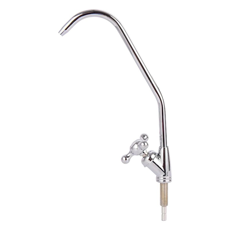 2 puntos Pequeño Tres Tenedor grifo purificador de agua de cuello de cisne curva grande de aleación de zinc grifo de agua potable directa 3 puntos grifo de conexión rápida