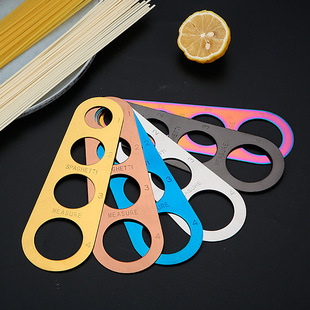 Factory wholesale 430 stainless steel dough measuring device 4 hole spaghetti ruler kitchen small tools spaghetti hand grip dough measuring device