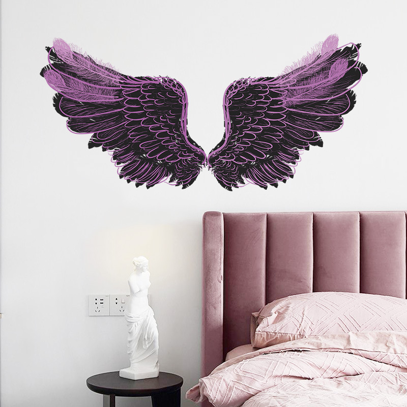 Nouvelle Mode Stickers Muraux Ailes Noires Violettes display picture 6