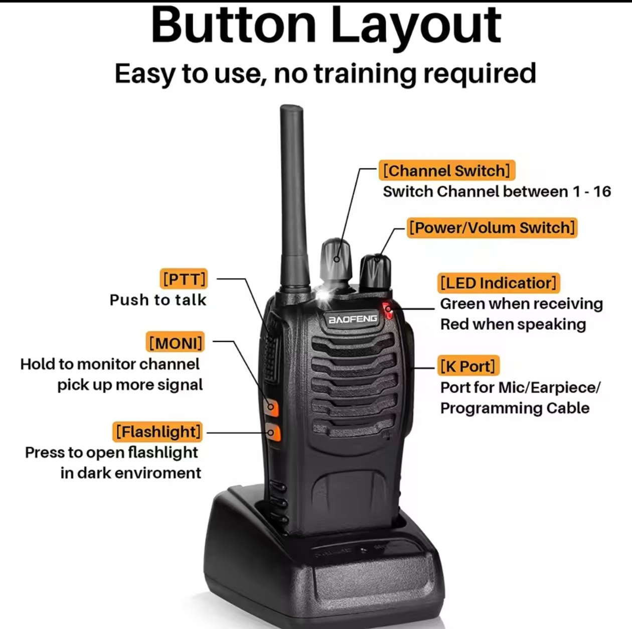 Baofeng BF-88E walkie-talkie inalámbrico al aire libre de mano walkie-talkie para la tripulación de seguridad del hotel