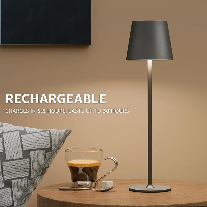 Cross-border tall table lamp, tall cup-shaped table lamp, cordless rechargeable table lamp, restaurant and bar ambient lighting, retro desktop table lamp