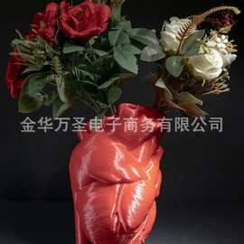 跨境个性解剖心脏花瓶 暗黑艺术风花艺装饰摆件