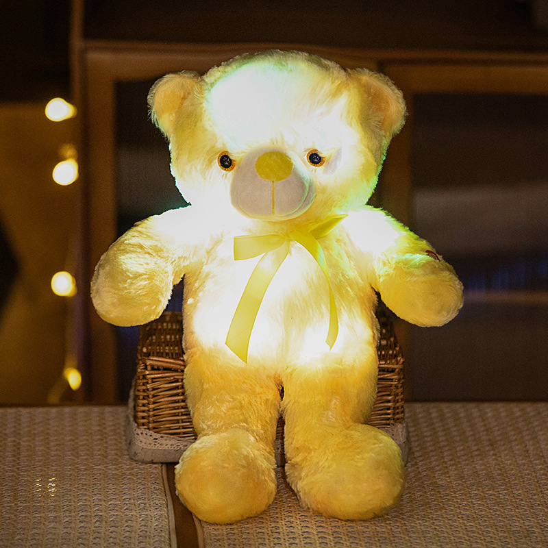 Lindo colorido luminoso animal oso de peluche unicornio muñeca de peluche de juguete delfín alpaca muñeca títere muñeca