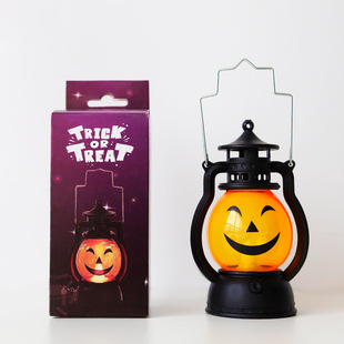 Decorative Lamp Retro Small Halloween Pony Lamp Led Digital Lamp Pumpkin Wind Lamp Oil Lamp Candle Creative Satchel