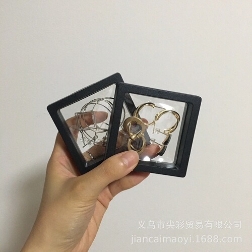 7*7*2 PE Film Suspension Frame Earrings Jewelry Anti-Oxidation Bracelet Packaging Storage Jewelry Display Box