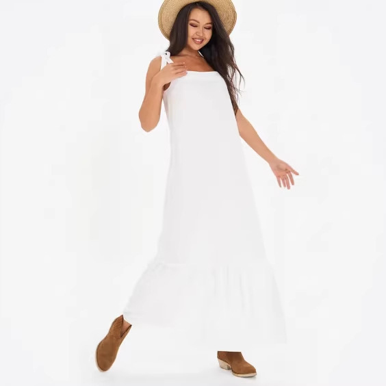 2026 Summer New Style Loose Extended Spliced Suspender Dress Long Fishtail Skirt Base Dress Vacation Style Dress 2026 Summer New Style Loose Extended Spliced Suspender Dress Long Fishtail Skirt Base Dress Vacation Style Dress
