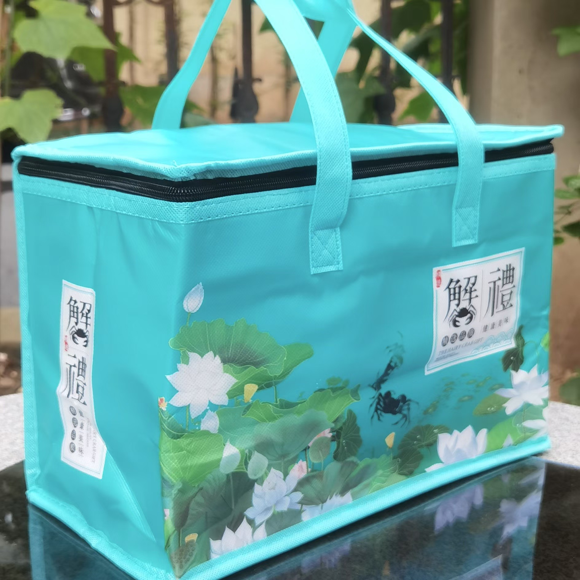 大闸蟹铝箔无纺布保温袋螃蟹泡沫箱包装收纳袋礼品盒防水可定