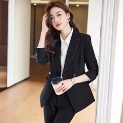 2023秋の正式な場所のフロントの職業のスーツのスーツの正装の女性のスーツの作業服の気質の女神の范高端