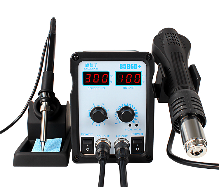 鹿仙子热风枪拆焊台二合一电烙铁恒温手机维修热风焊锡焊台焊接