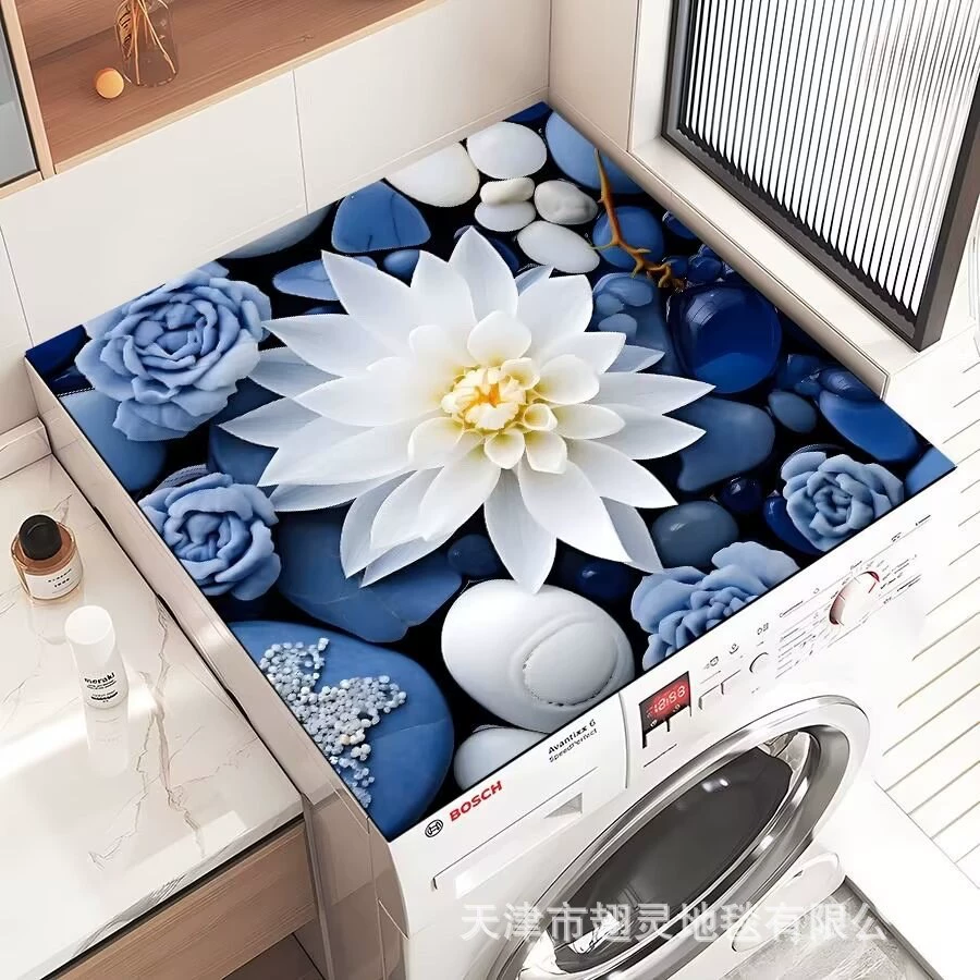 Новый цветной чехол для стиральной машины с камнями, пылезащитный чехол, противоскользящая бытовая впитывающая подушка, устойчивая к пятнам, не требующая мытья, верхняя подушка для холодильника, технологическая ткань