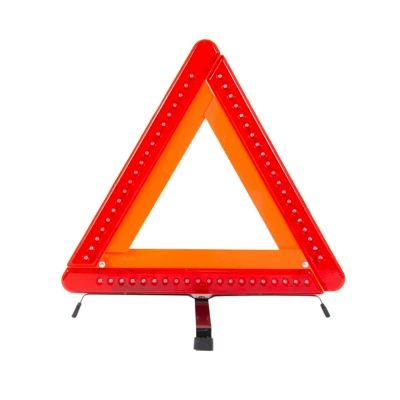 triangle with light, tripod: Warning sign