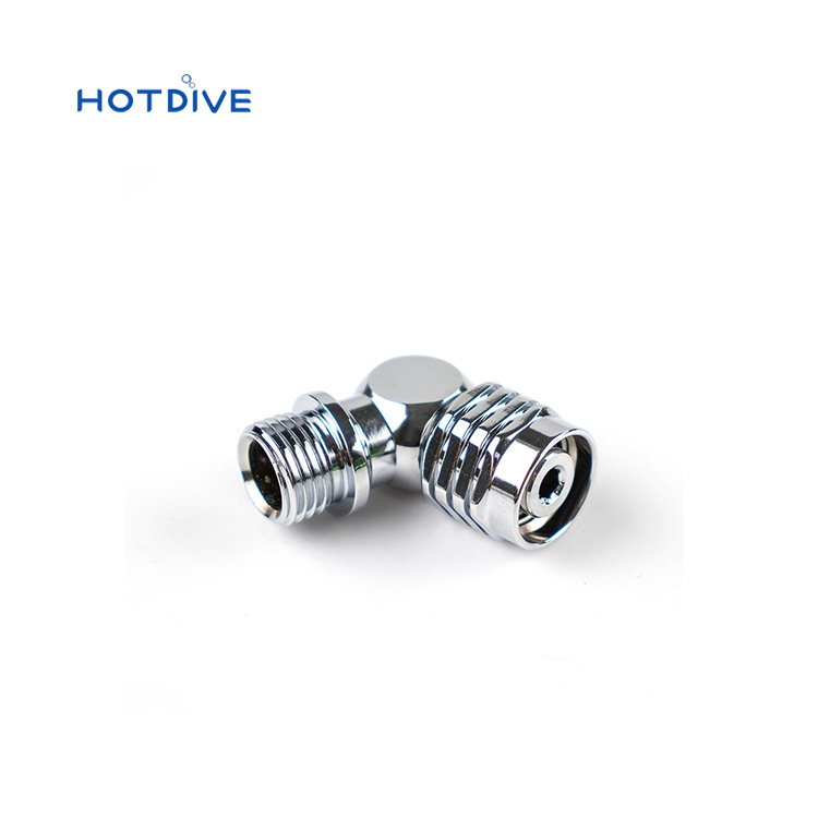 HOTDIVE buceo de espalda mosca chaqueta lateral colgante adaptador de cabeza secundaria 90 grados 110 grados 360 grados conector de cobre 9/1