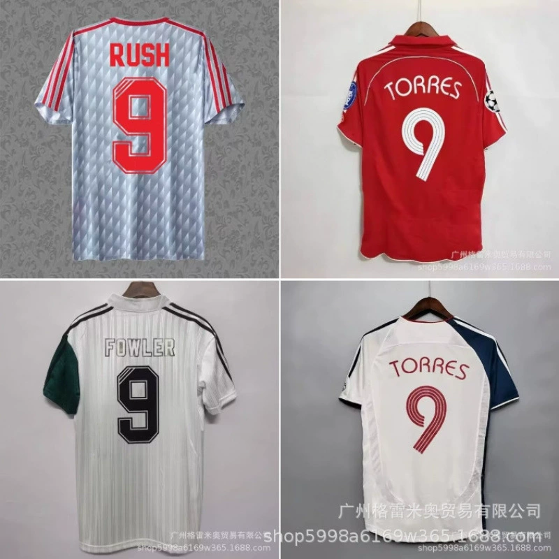 88-91 домашняя футболка Ретро № 8 Джеррард № 9 Торрес Футбольная форма 01-03 Лиссабон 28C Ro