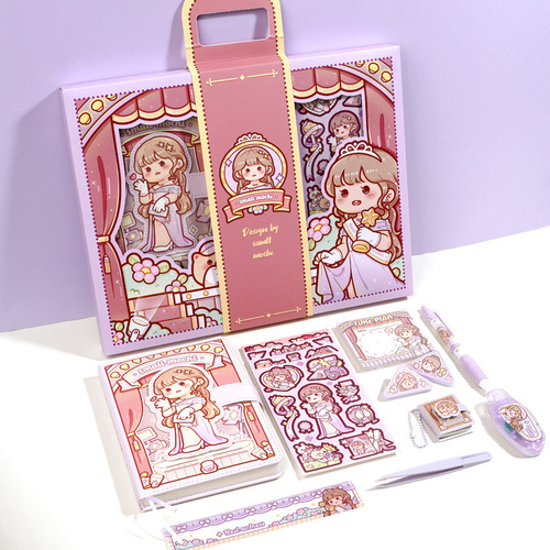Small mochi diary set, gift box, notebook, good-looking girl's diary, rising star gift package, beanie notebook