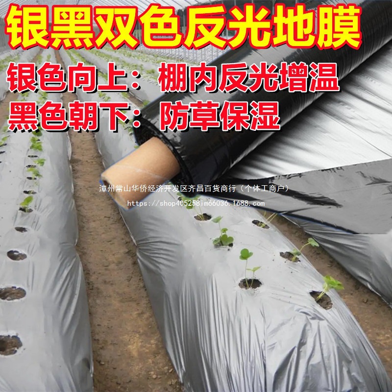 银色地膜种玉米黑白双色种土豆盖草加厚地模辣椒抗老化银灰膜甘蔗