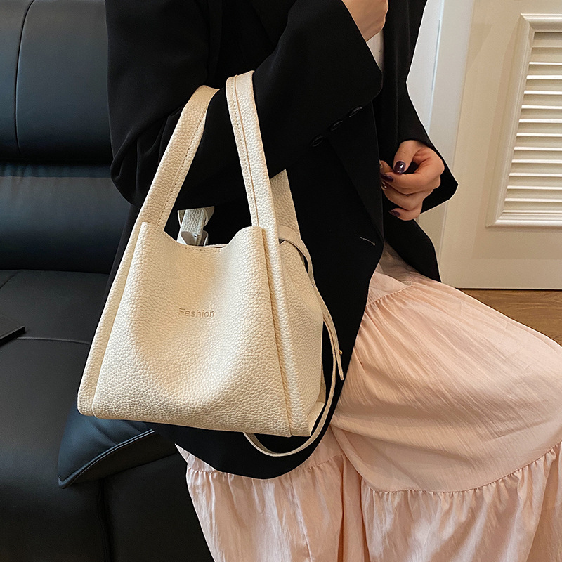 Explosive Mother Tote Women's Bag Vegetable Basket Bucket Bag Fashionable Korean Handbag New Simple Shoulder Crossbody Bag