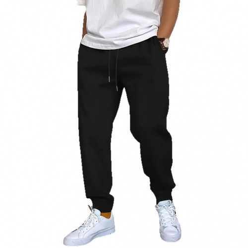 Best-selling men's casual 220g drawstring pants, loose men's simple and versatile sports ankle pants