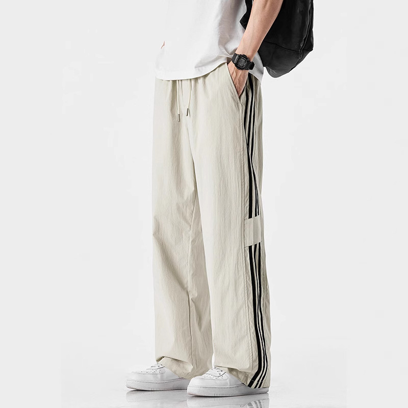 2025 New Summer Side Three-Bar Loose Straight Casual Pants for Men and Women Outdoor Sports Quick-Drying Paratrooper Pants