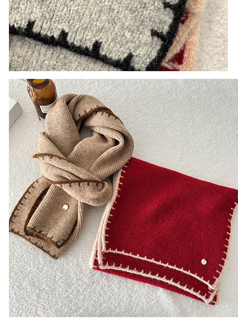 Knitted Wool Scarf For Women Soft Winter Shawl Solid Colour Gift_voghion.com
